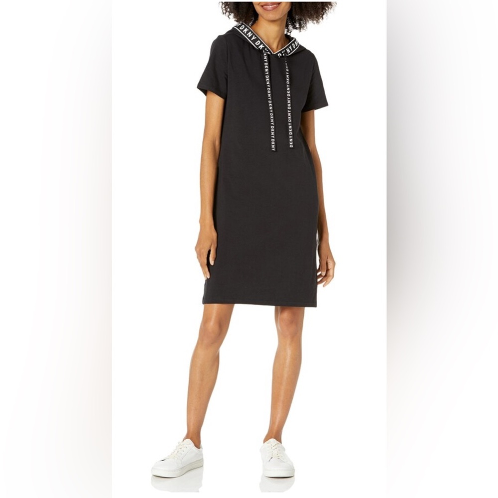 NWT DKNY Hooded T-Shirt Dress - Size Small - Picture 2 of 4
